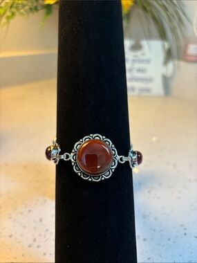 Sterling Silver Carnelian Gemstone Bracelet